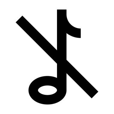 Not Müzik Sessiz simgesi, vektör illüstrasyonu 