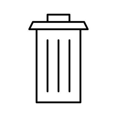 Çöp kutusu simgesi, vektör illüstrasyonu