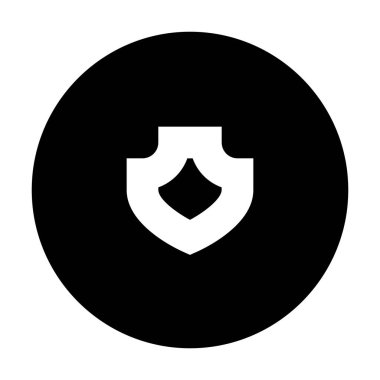 Beyaz arkaplanda Çember Kalkanı simgesi, vektör illüstrasyonu