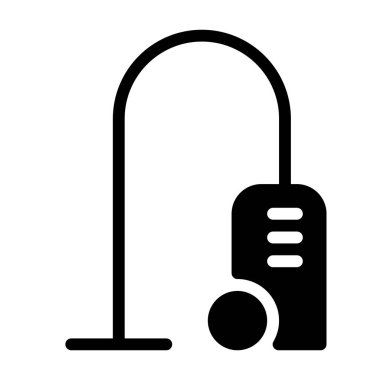 Elektrik süpürgesi simgesi, vektör illüstrasyonu