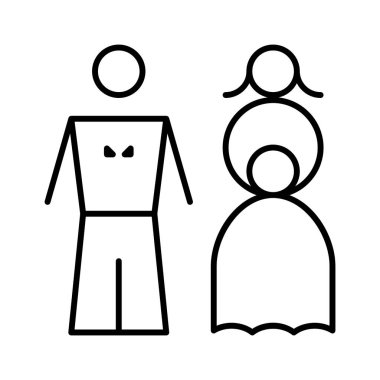 Çift Giysi simgesi, vektör illüstrasyonu