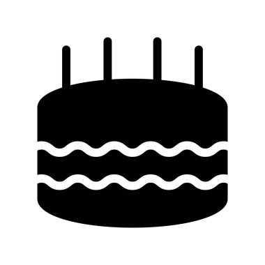 Doğum günü Keki simgesi, vektör illüstrasyonu
