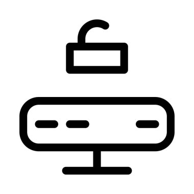 Beyaz arkaplan, vektör illüstrasyonunda sunucu simgesini aç