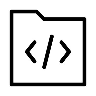 Beyaz arkaplan, vektör illüstrasyonunda Dizin indirme Kodu simgesi