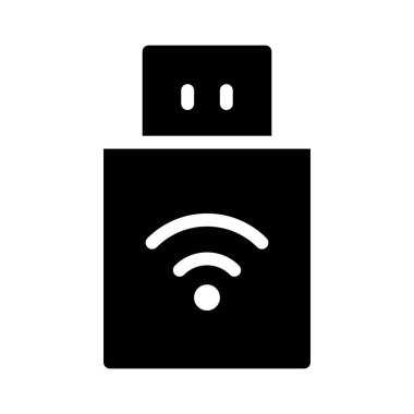 Beyaz arkaplanda Wifi simgesi, vektör illüstrasyonu