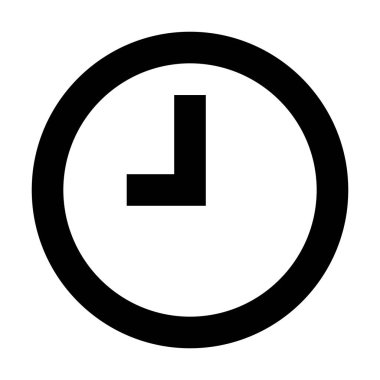 Beyaz arkaplan üzerindeki Zaman Saati simgesi, vektör illüstrasyonu