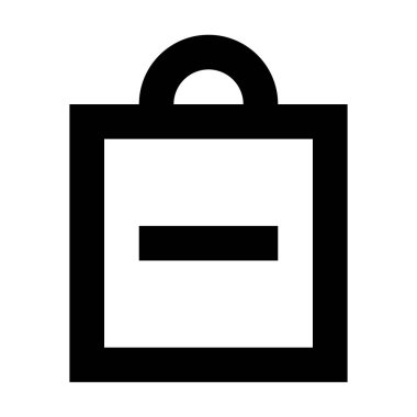 Alışveriş sembolü, Etiket Silme simgesi, vektör illüstrasyonu