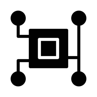 Ana Çip Elektronik simgesi, vektör illüstrasyonu