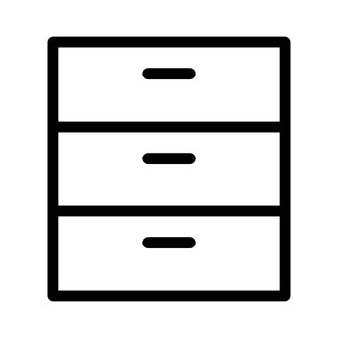 Çekmeceler Mobilya ikonu, vektör illüstrasyonu