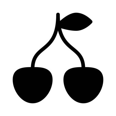 Kiraz simgesi, vektör illüstrasyonu