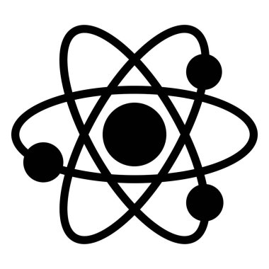 Nükleer Atom simgesi, vektör illüstrasyonu