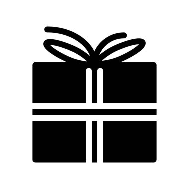 Beyaz arkaplanda hediye simgesi, vektör illüstrasyonu