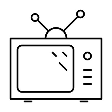 Televizyon simgesi, vektör illüstrasyonu 