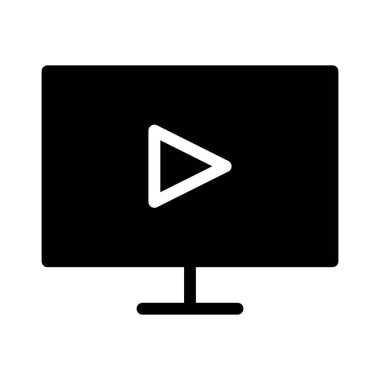 TV Video simgesi, vektör illüstrasyonu  