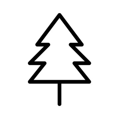  Beyaz arkaplanda ağaç simgesi, vektör illüstrasyonu