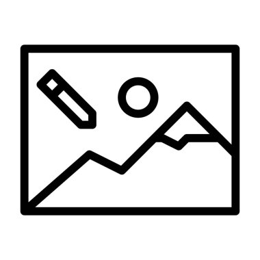 Fotoğraf Düzenle simgesi, vektör illüstrasyonu