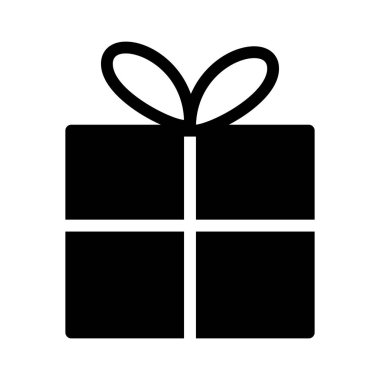 Beyaz arkaplanda hediye simgesi, vektör illüstrasyonu