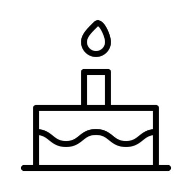 Beyaz arkaplanda pasta simgesi, vektör illüstrasyonu