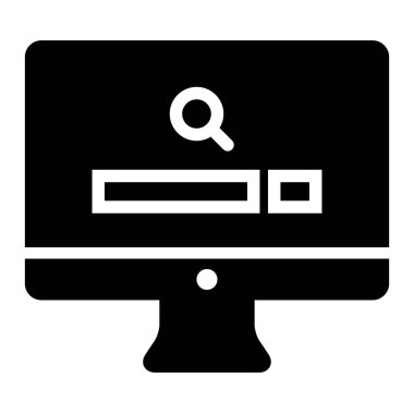 Beyaz arkaplan, vektör illüstrasyonunda Büyütücü Cam Arama Yakınlaştırma Arayüzü simgesi