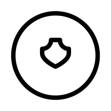 Beyaz arkaplanda Çember Kalkanı simgesi, vektör illüstrasyonu