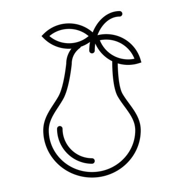 Beyaz arkaplanda Armut Meyve simgesi, vektör illüstrasyonu