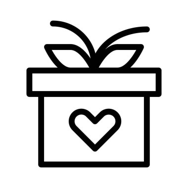 Beyaz arkaplanda hediye simgesi, vektör illüstrasyonu