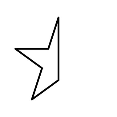 Yarım Yıldız simgesi, kalite derecesi, vektör illüstrasyonu