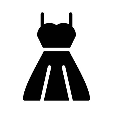 Gelinlik ikonu, vektör illüstrasyonu 