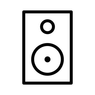 Hoparlör kutusu Müzik simgesi, vektör illüstrasyonu