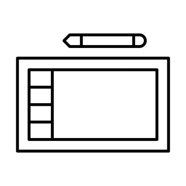 Grafik Tableti simgesi, vektör illüstrasyonu