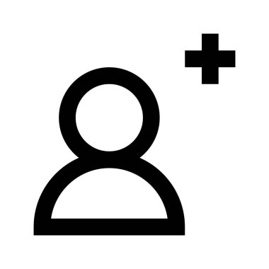 Hesap Kullanıcısı Beyaz arkaplan üzerine simge ekle, vektör illüstrasyonu