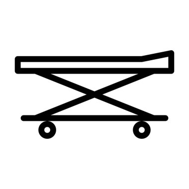 Gurney Tıbbi simgesi, vektör illüstrasyonu