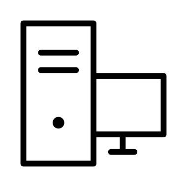 Bilgisayar Çalışma İstasyonu simgesi, vektör