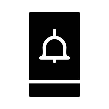 Beyaz arkaplanda alarm simgesi, vektör illüstrasyonu