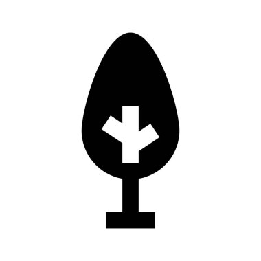  Beyaz arkaplanda ağaç simgesi, vektör illüstrasyonu