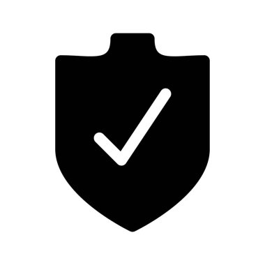 Beyaz arkaplan üzerindeki Kalkan Denetimi simgesi, vektör illüstrasyonu