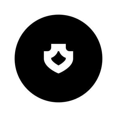 Beyaz arkaplanda Çember Kalkanı simgesi, vektör illüstrasyonu