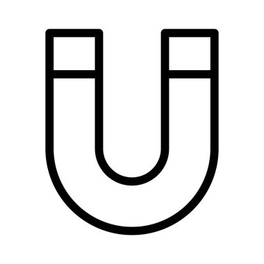 Beyaz arkaplanda mıknatıs siyah simgesi, vektör illüstrasyonu