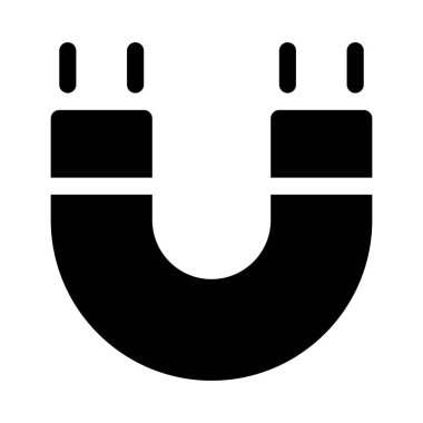 Beyaz arkaplanda mıknatıs şıklatma simgesi, vektör illüstrasyonu