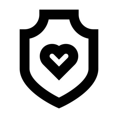 Kalp simgesi ve vektör illüstrasyonunu koru