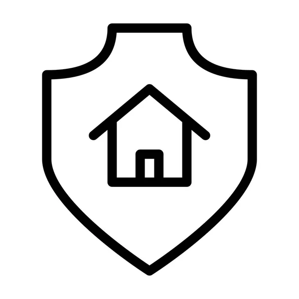 Значок Home Shield Белом Фоне Векторная Иллюстрация — стоковый вектор