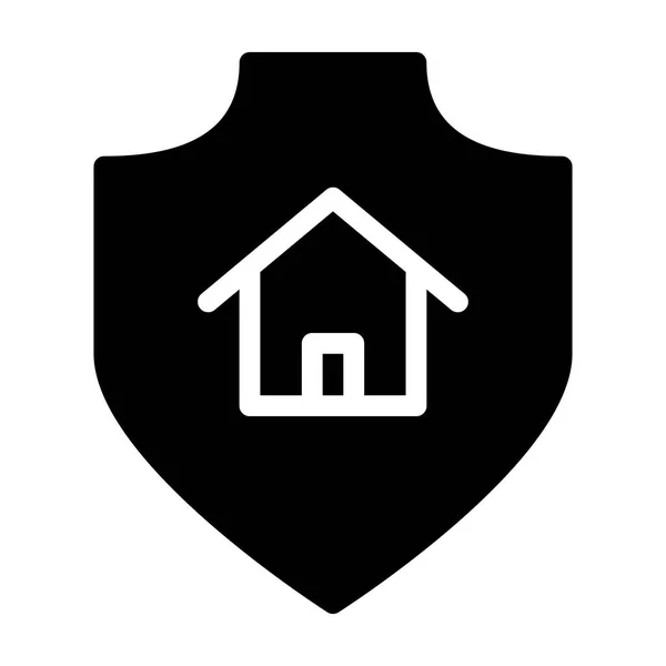 白色背景上的Home Shield图标 矢量说明 — 图库矢量图片