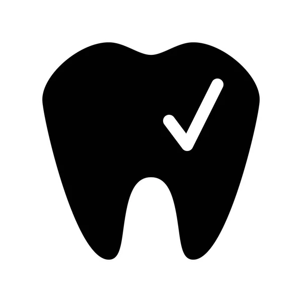 Ícone Dente Fundo Branco Ilustração Vetorial —  Vetores de Stock