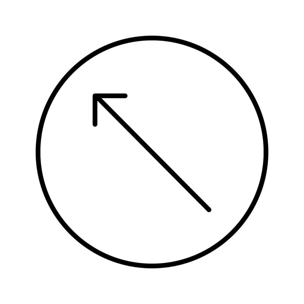 Diagonal Arriba Icono Flecha Izquierda Vector — Vector de stock