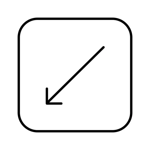Diagonales Pfeil Symbol Links Unten Vektor — Stockvektor
