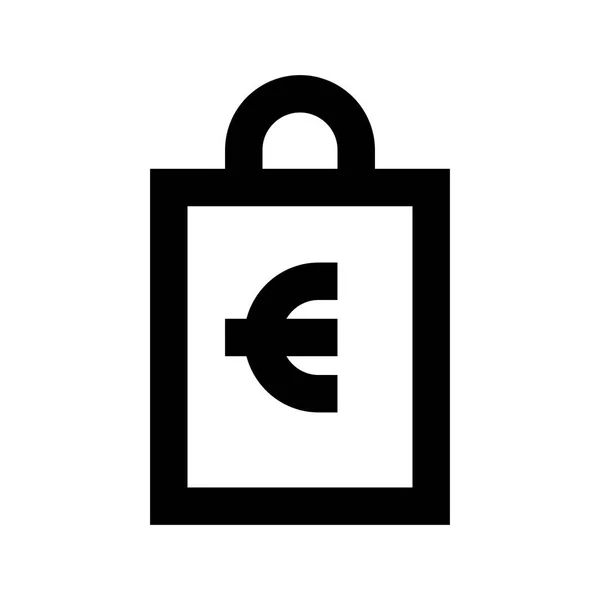 Tasche Euro Tasche Symbol Vektorabbildung — Stockvektor