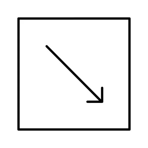 Diagonal Hacia Abajo Icono Flecha Derecha Vector — Archivo Imágenes Vectoriales
