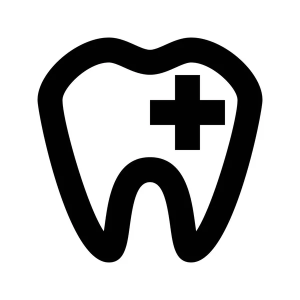 白い背景の歯のアイコン ベクトルイラスト — ストックベクタ