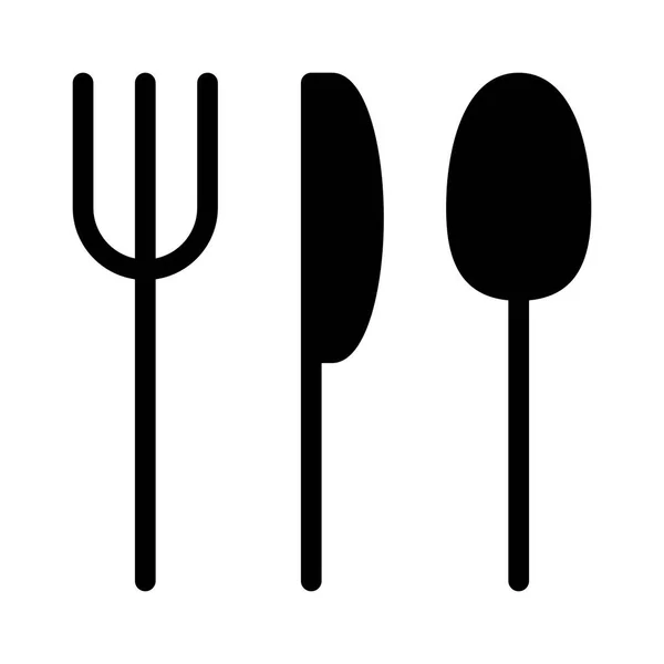 餐具银器图标 矢量插图 — 图库矢量图片