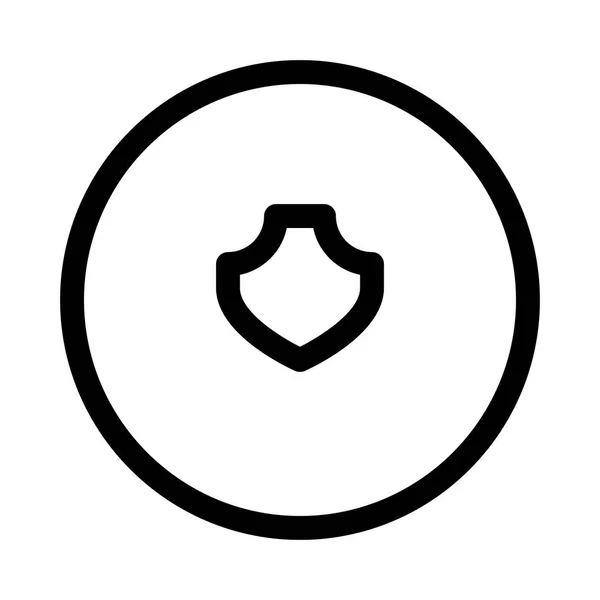 Значок Circle Shield Белом Фоне Векторная Иллюстрация — стоковый вектор